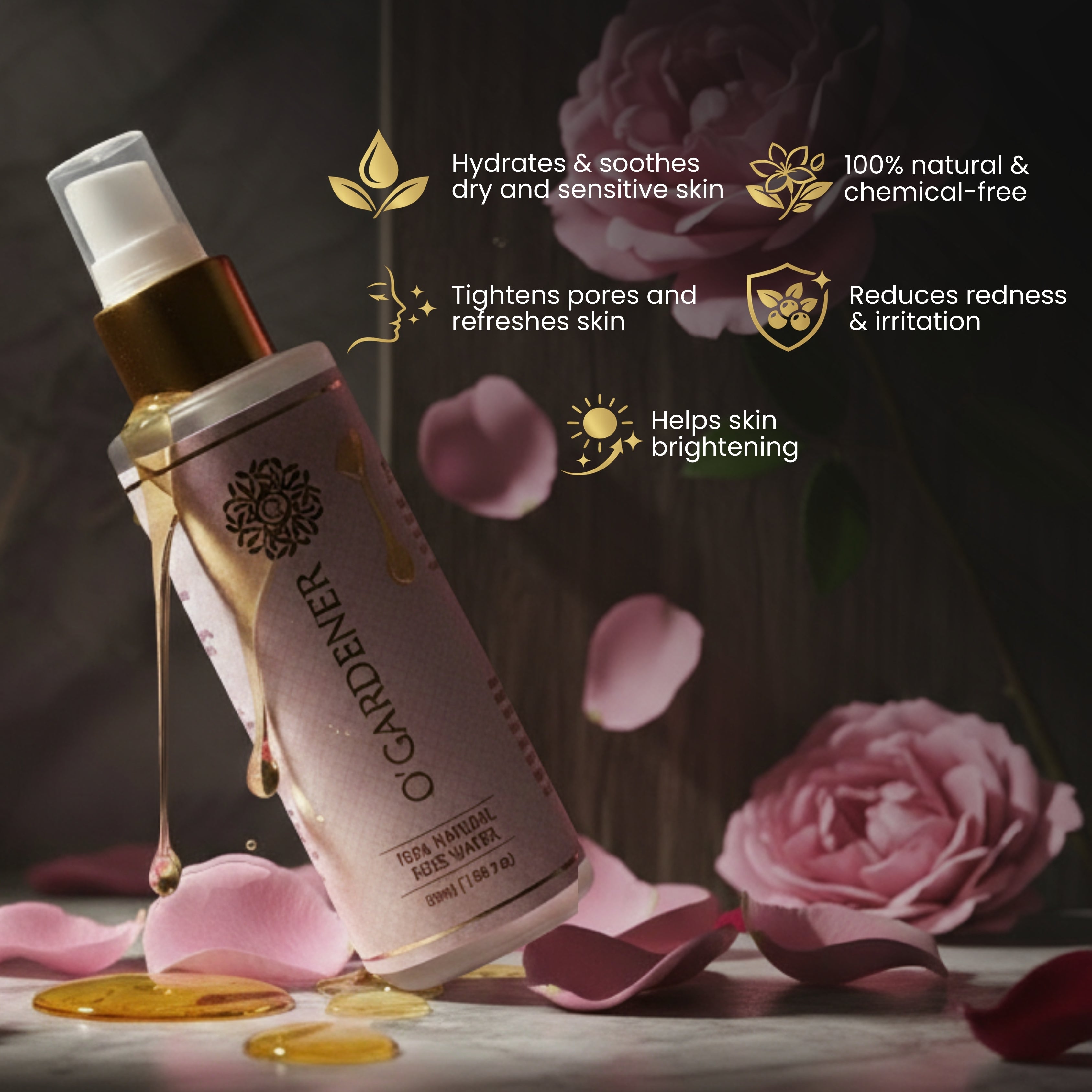 Edible Rose Water (Glass Bottle Spray)