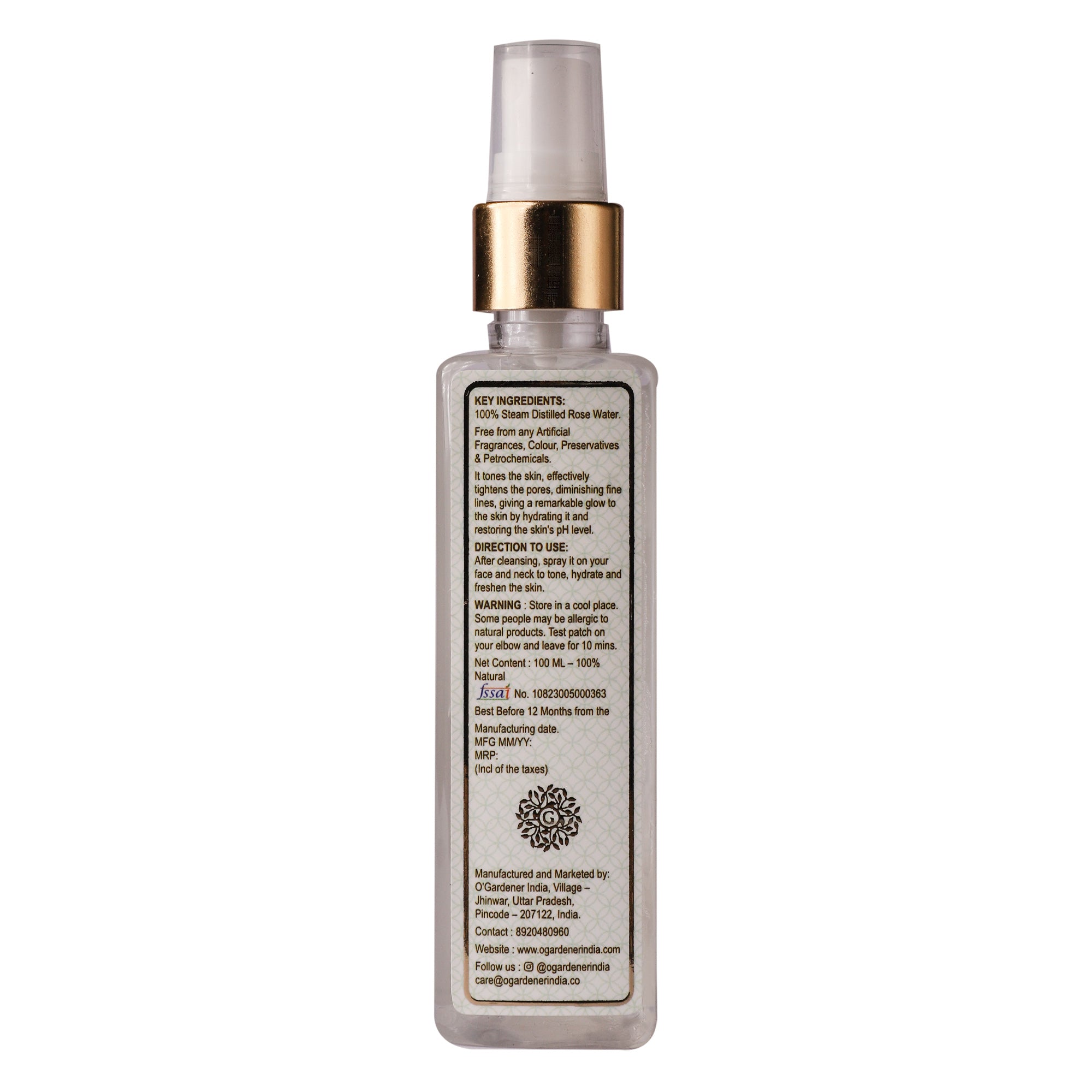 Rose Water Toner