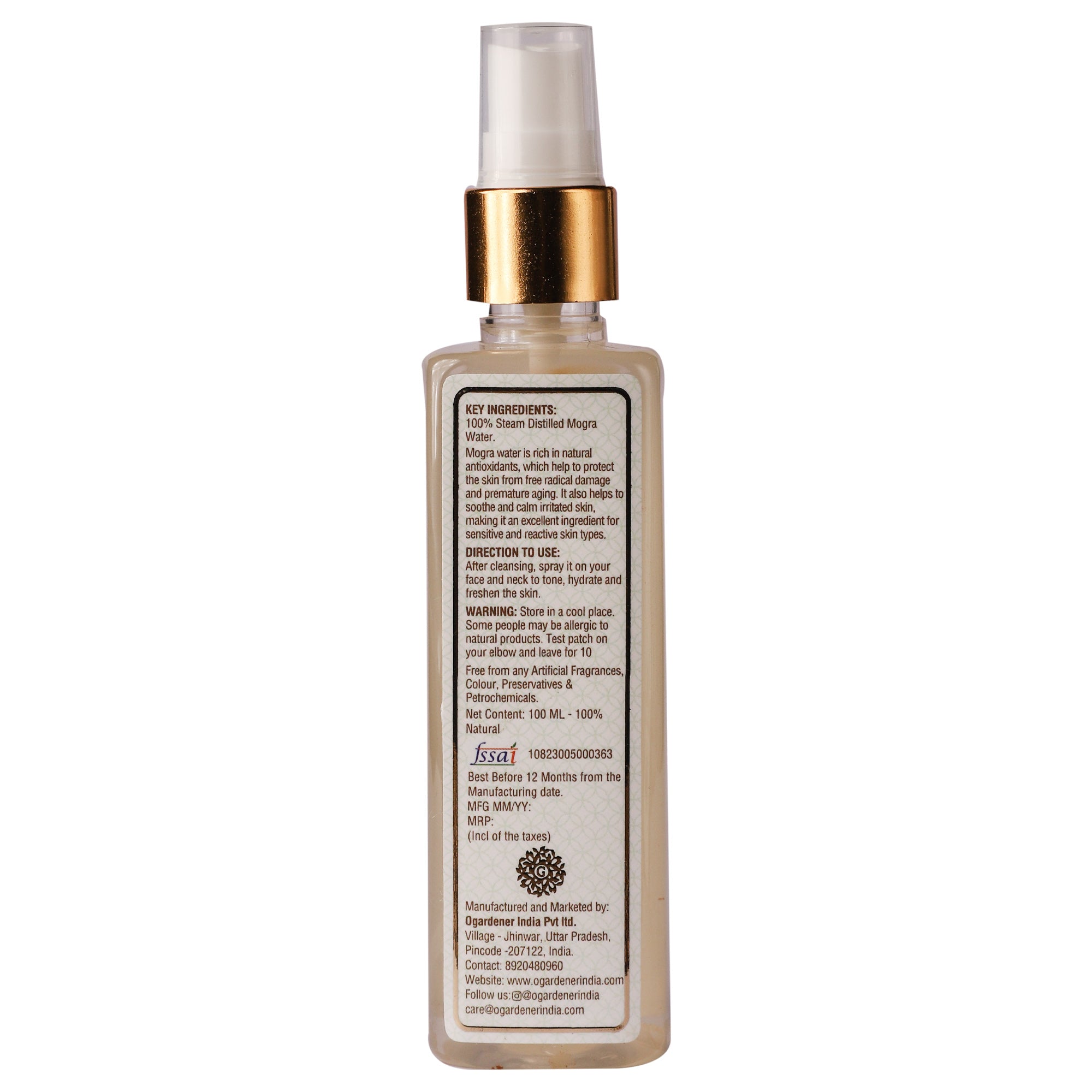 Jasmine Water/ Mogra Water – Travel Pack – 100 Ml (Plastic bottle)