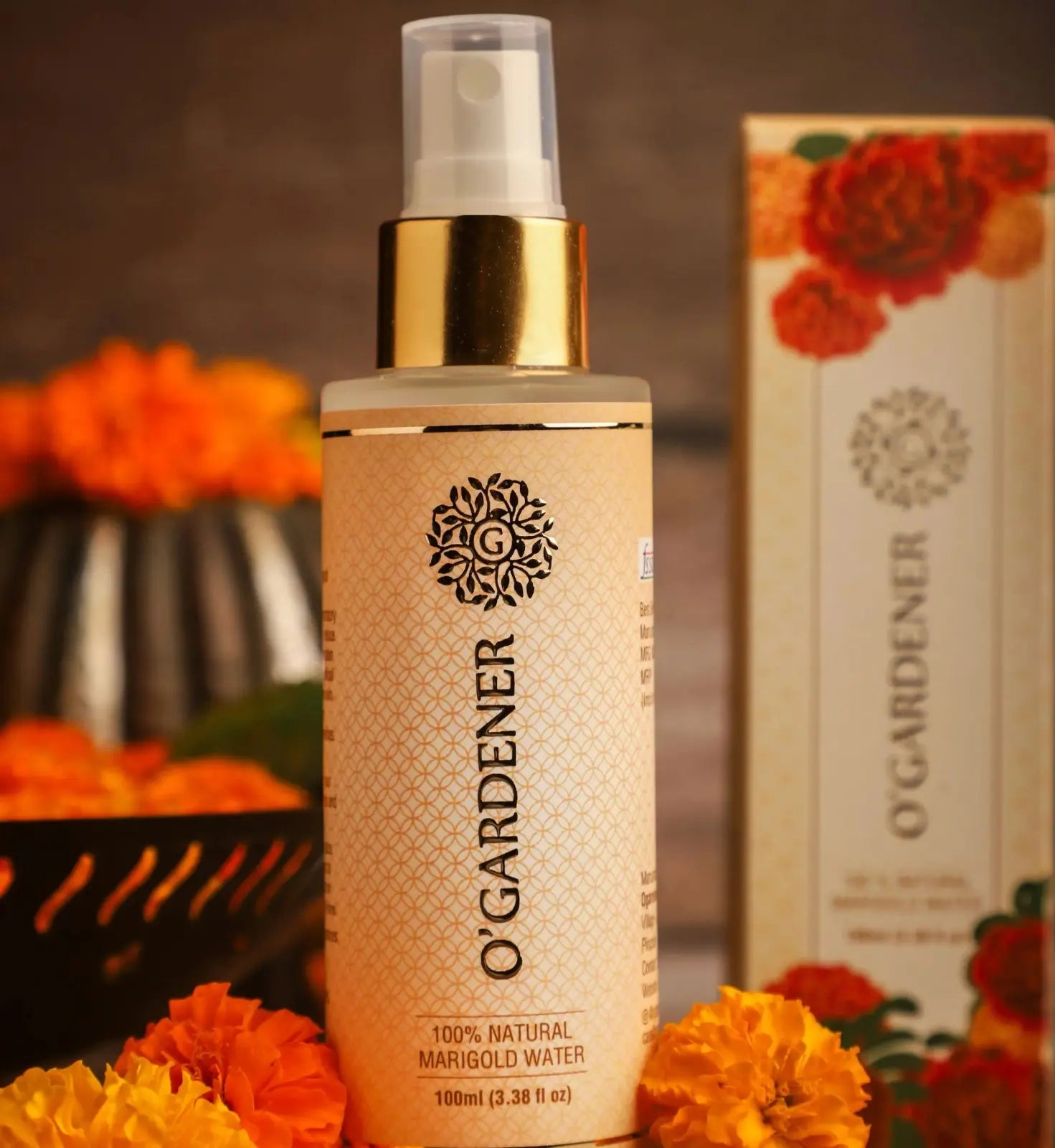 Edible Marigold Water (Calendula Hydrosol) (Glass Bottle Spray)