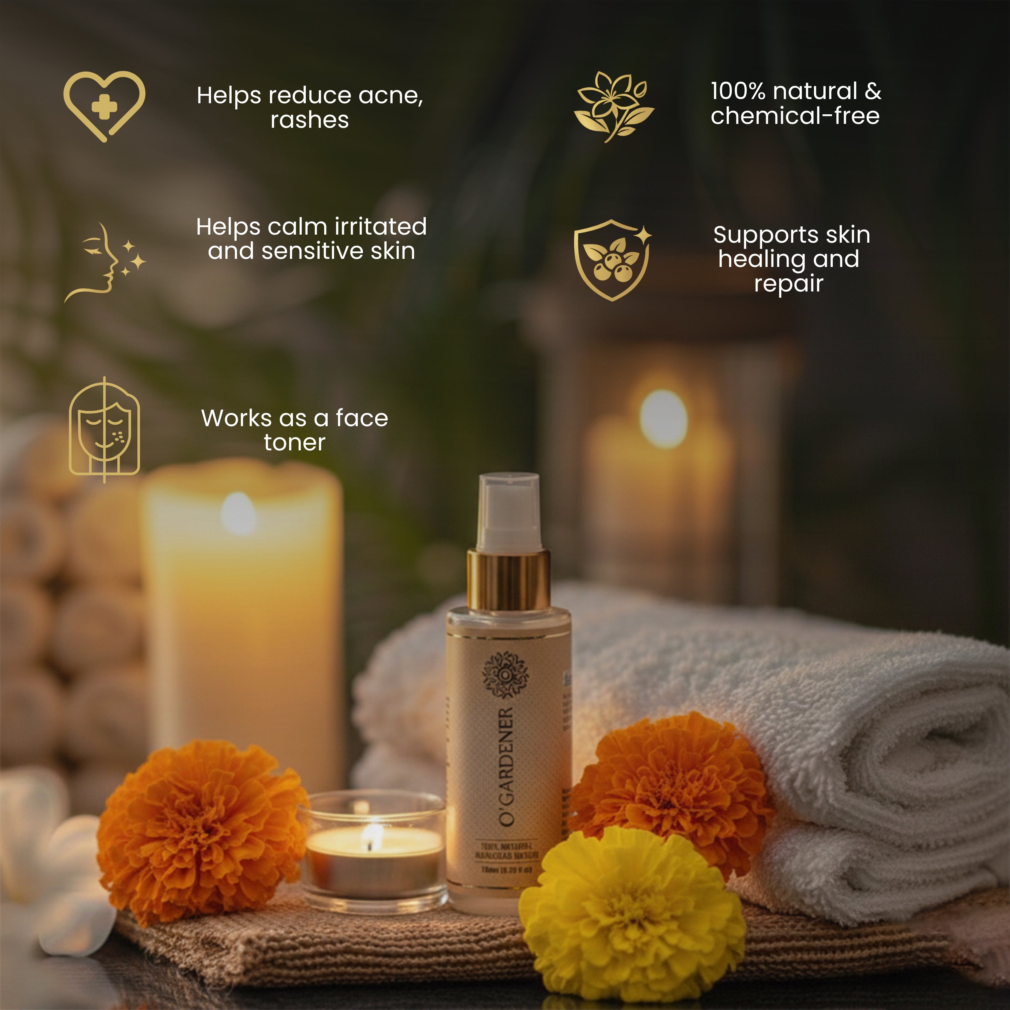 Edible Marigold Water (Calendula Hydrosol) (Glass Bottle Spray)